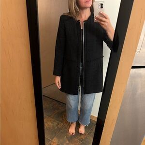 Zara | Woman Black Longline Bouclé Jacket Coat